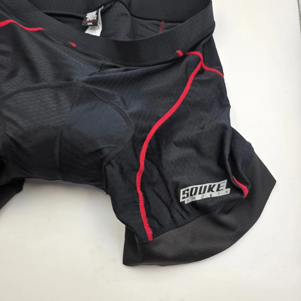 Souke Sports Mens Cycling Underwear Shorts 4D Padded Bike Liner Black Red XXL O4